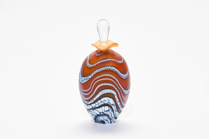 Amber Glacier Tall Perfume Bottle handmade glass