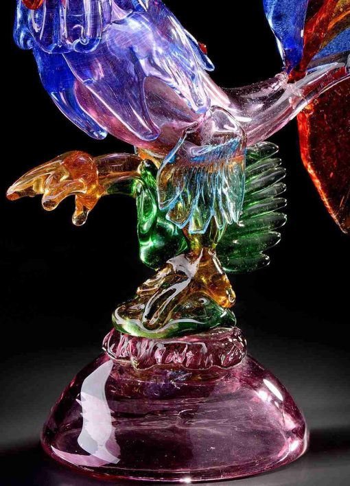 Animals Rooster Multicolor in Murano glass detail