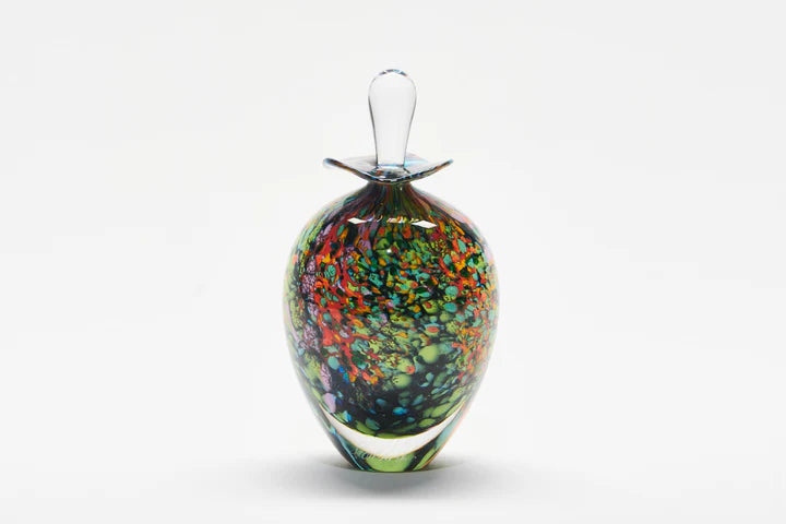 Black reef ovoid perfume bottle glass