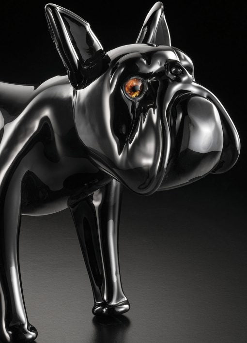 Bulldog Murano glass, sculpture detail