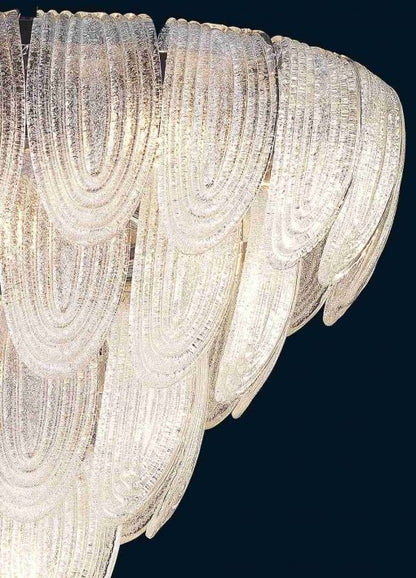 Crystal Murano glass ceiling lamp side detail