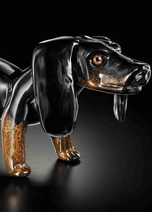 Dachshund Murano glass, sculpture