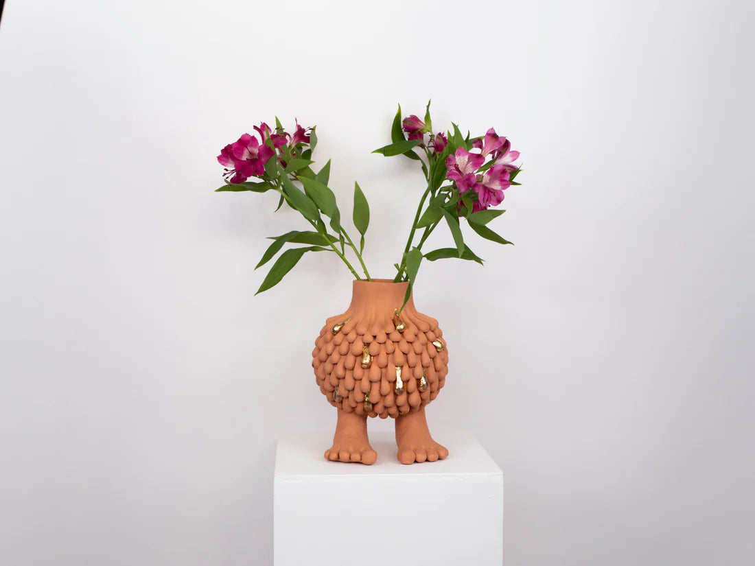 Foot Vase with flowers