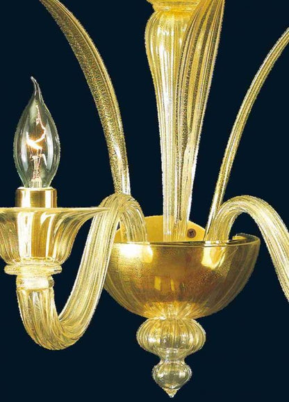 Gold Murano glass wall light detail