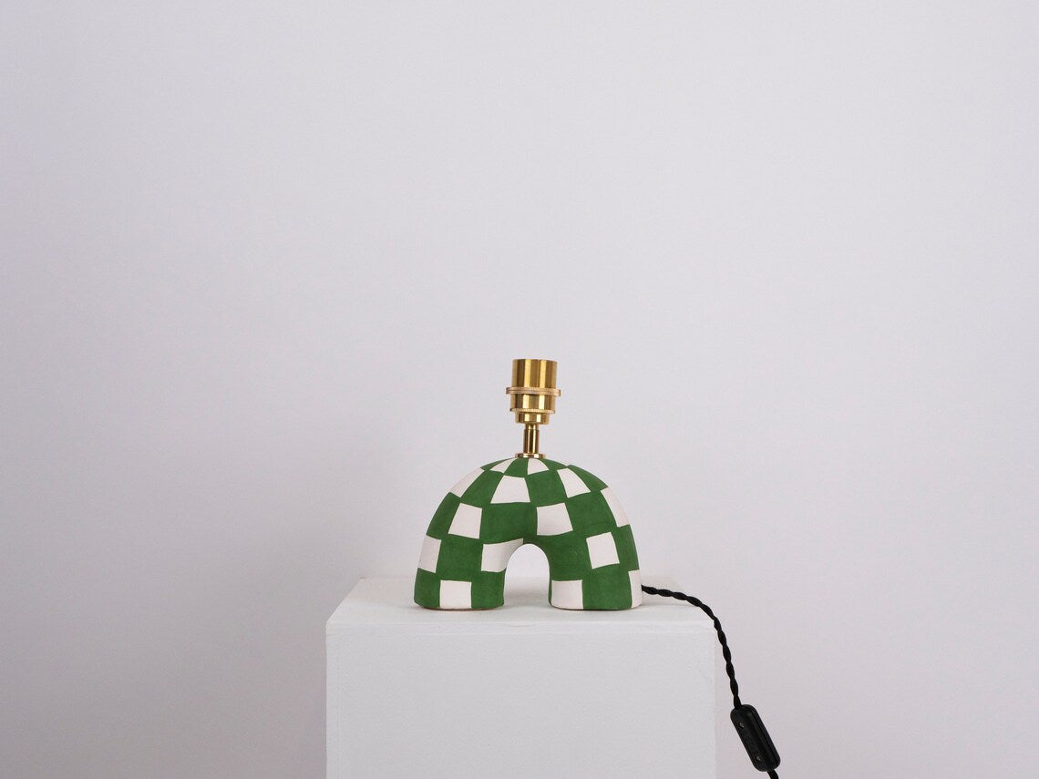 Handmade Green Check 'Me' Lamp