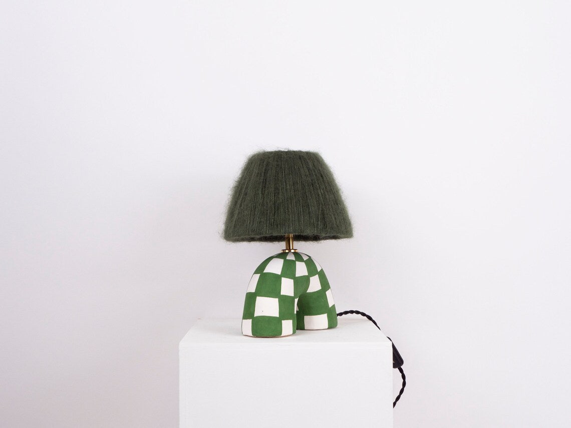 Handmade Green Check 'Me' Lamp