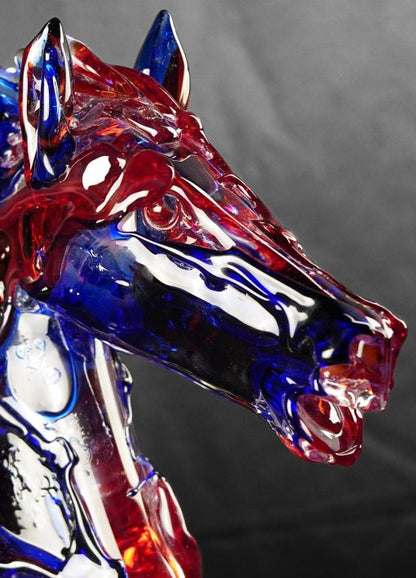 Horse Head in Murano glass multi color detail