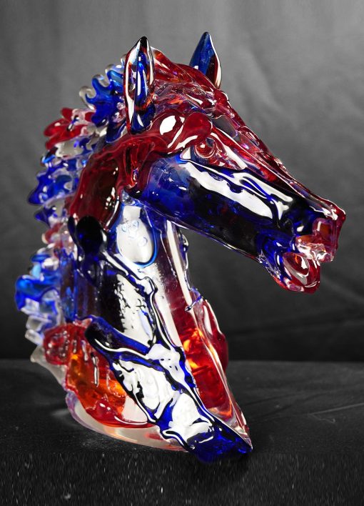 Horse Head in Murano glass multi color view side