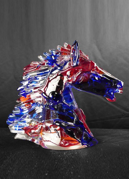 Horse Head in Murano glass multi color