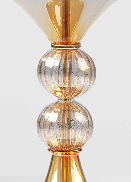 Italian elegant gold Murano glass table lamp detail