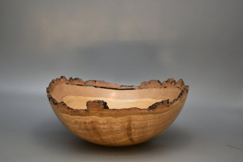 Italian handmade Oak wooden bowl