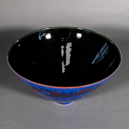 Large purple and blue crystalline bowl, inside