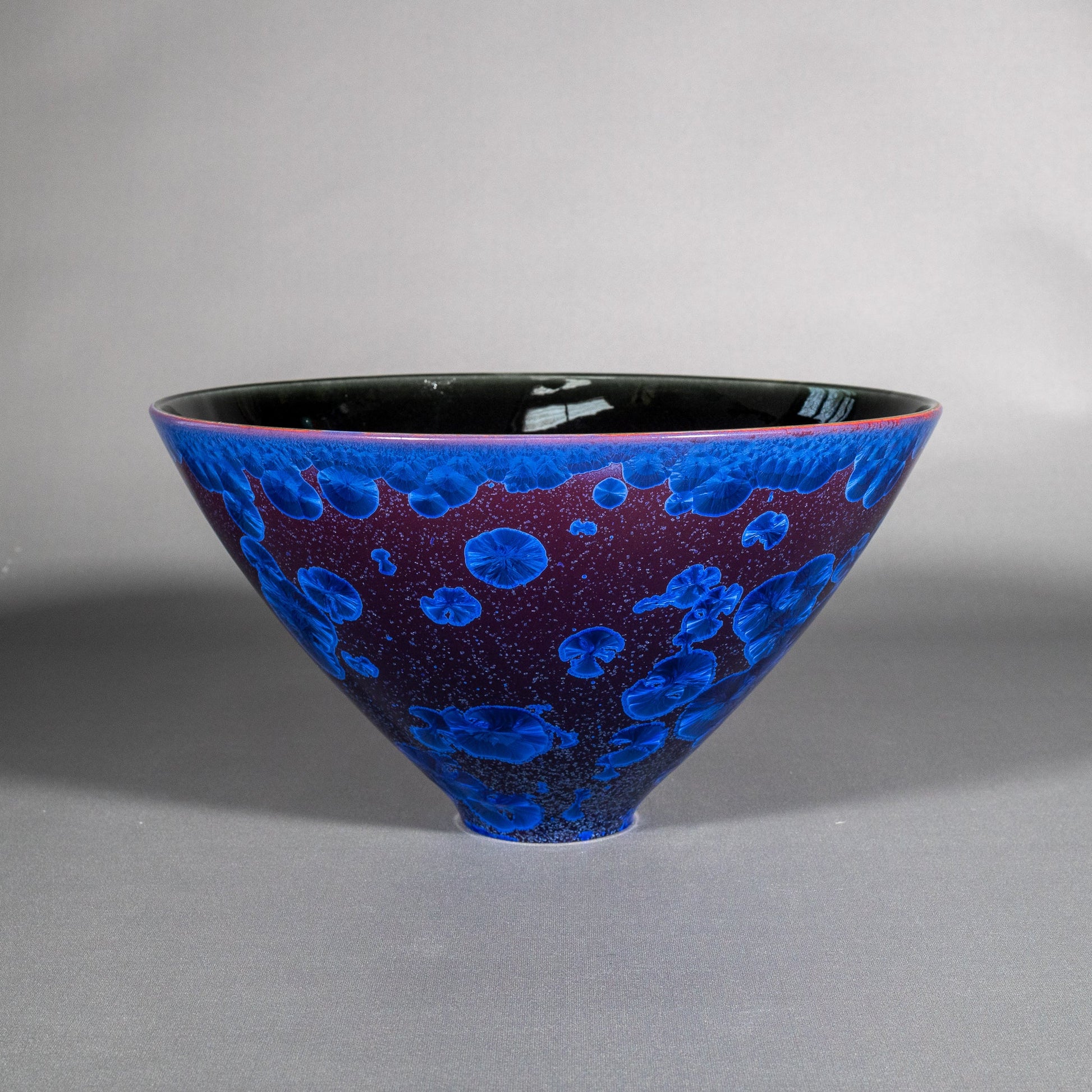 Large purple and blue crystalline bowl