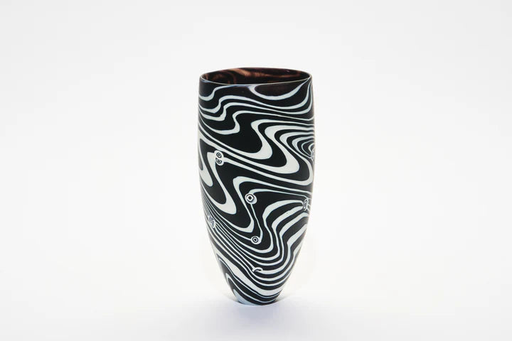 Meander Black & White with Murrine Large Tall Bowl