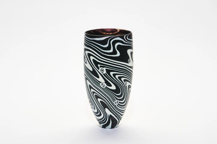 Meander Black & White with Murrine Large Tall Bowl