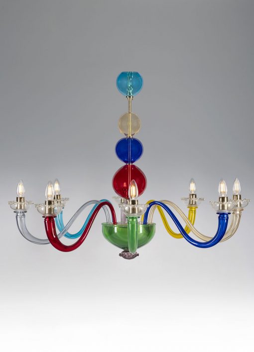 Multicolored 23k gold chandelier