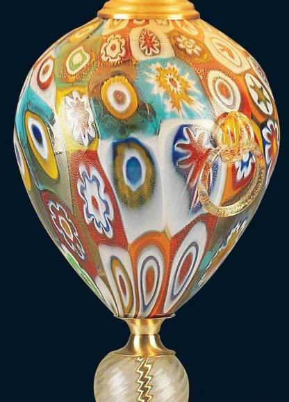 Murano glass Murrine table lamp middle detail