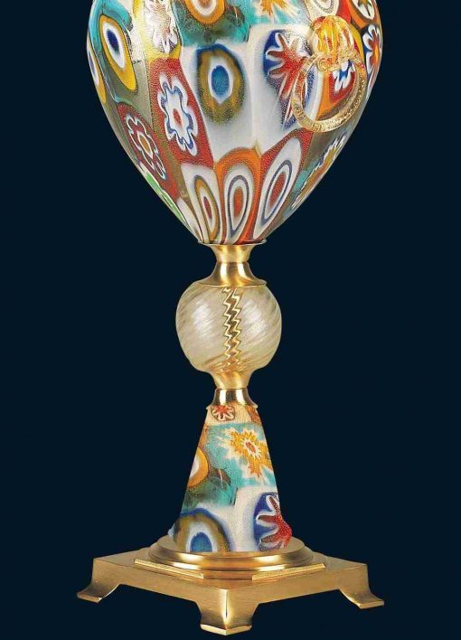 Murano glass Murrine table lamp body detail