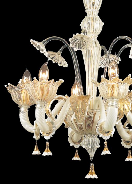 Murano glass filigree venetian chandelier detail