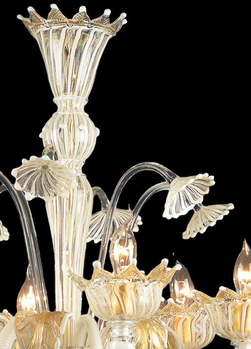 Murano glass filigree venetian chandelier up detail