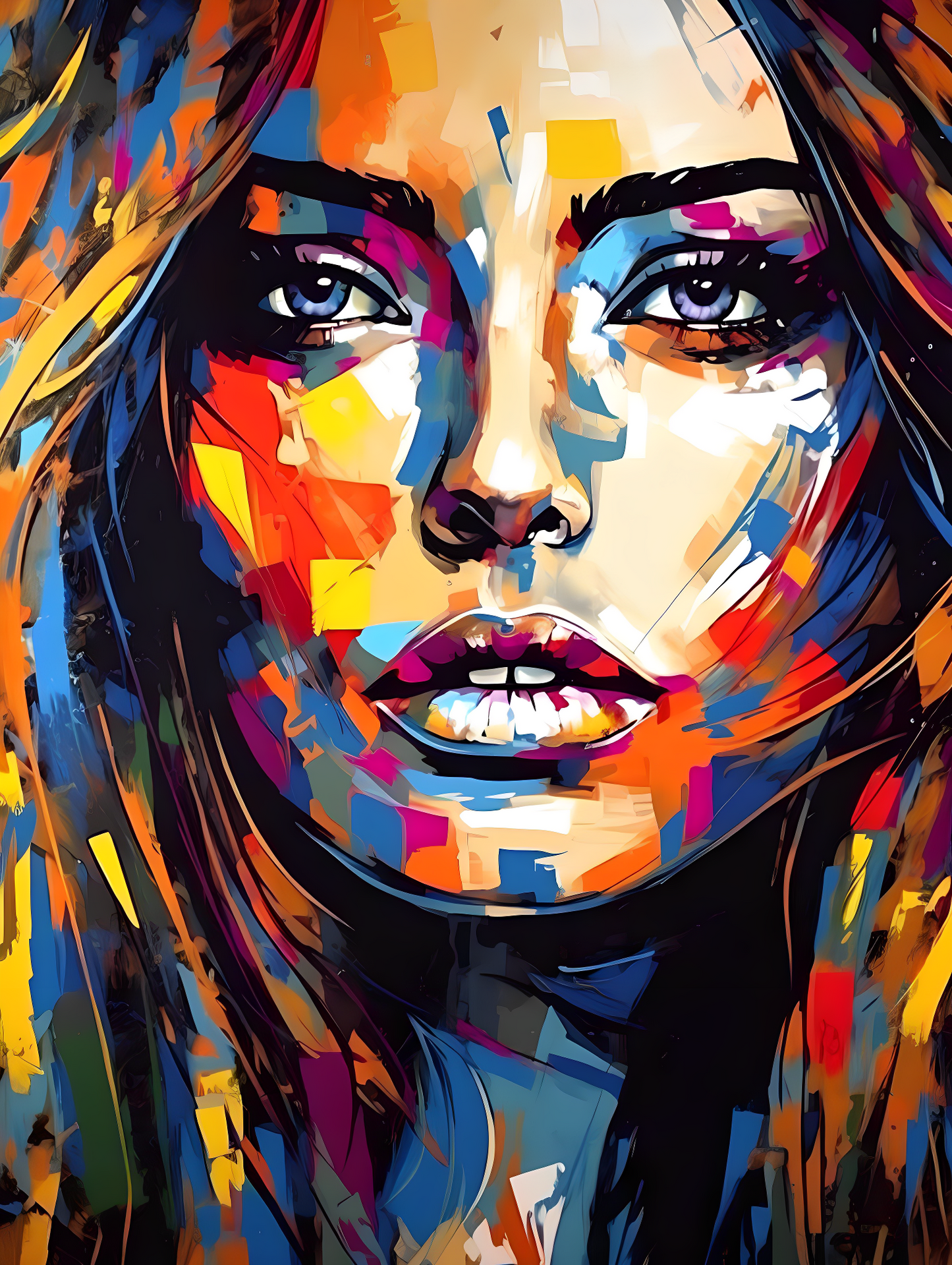 A poster of rethinking time, stunning girl with colorful  portrait. 