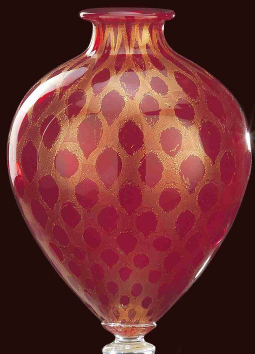 Red Gold Vase in Murano glass detail