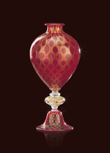 Red Gold Vase in Murano glass