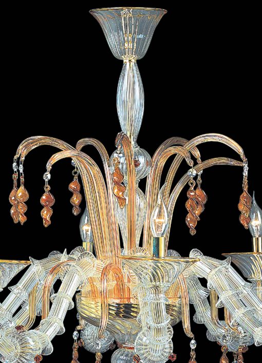 Rezzonico Murano Glass Chandelier up view detail