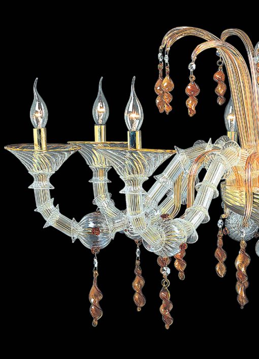 Rezzonico Murano Glass Chandelier side view