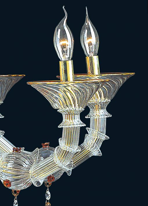 Rezzonico Murano Glass Chandelier side arm view