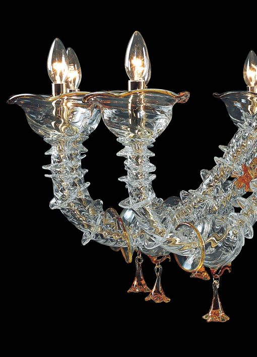 Rezzonico Murano glass chandelier side detail