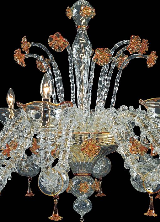 Rezzonico Murano glass chandelier side view