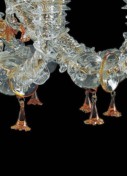 Rezzonico Murano glass chandelier bottom detail