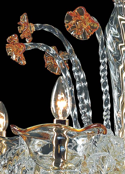 Rezzonico Murano glass chandelier side view