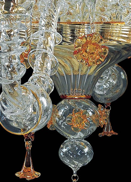 Rezzonico Murano glass chandelier bottom detail 