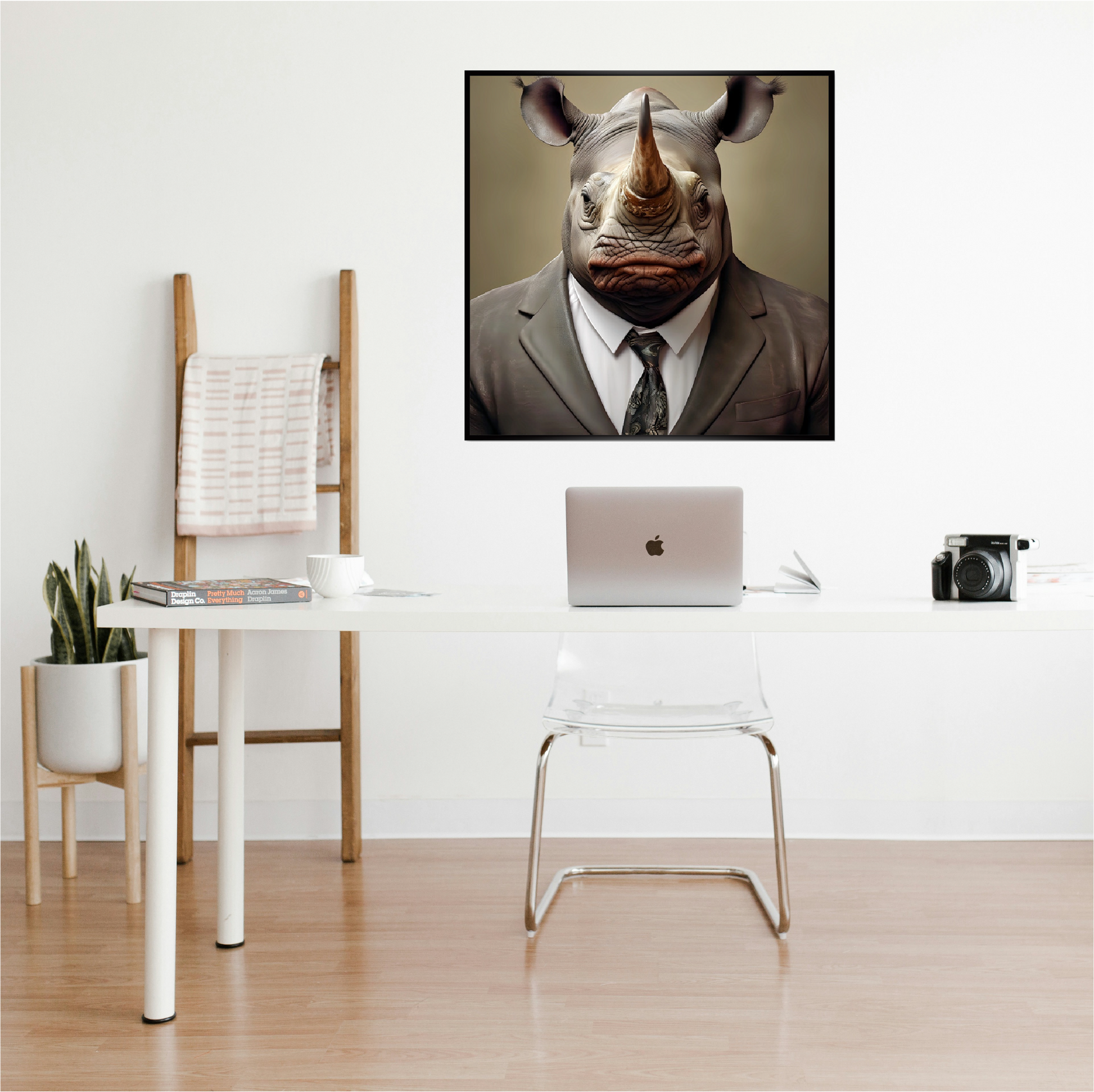 Rhino poster artwork on the office 