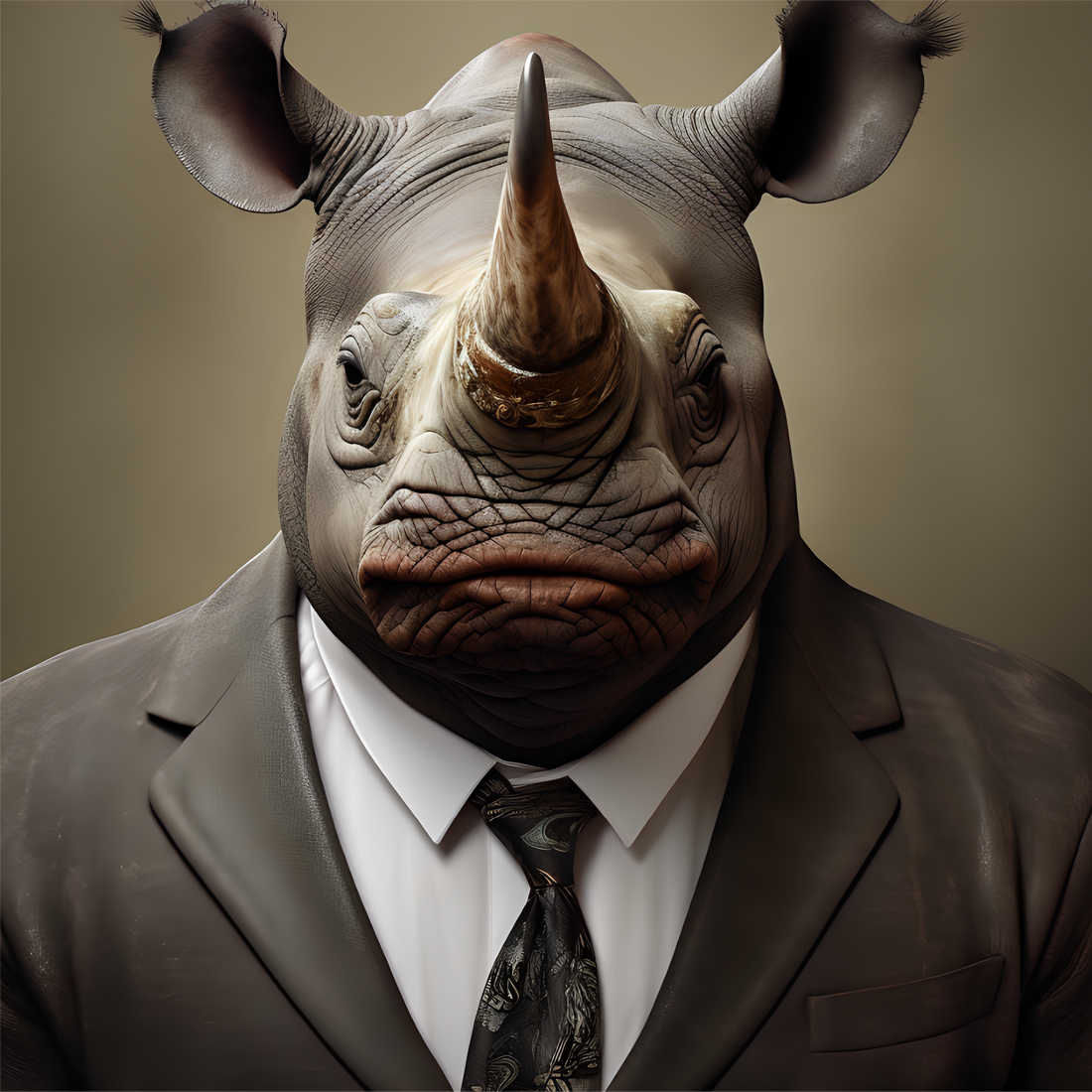 Poster of rhino tie portrait