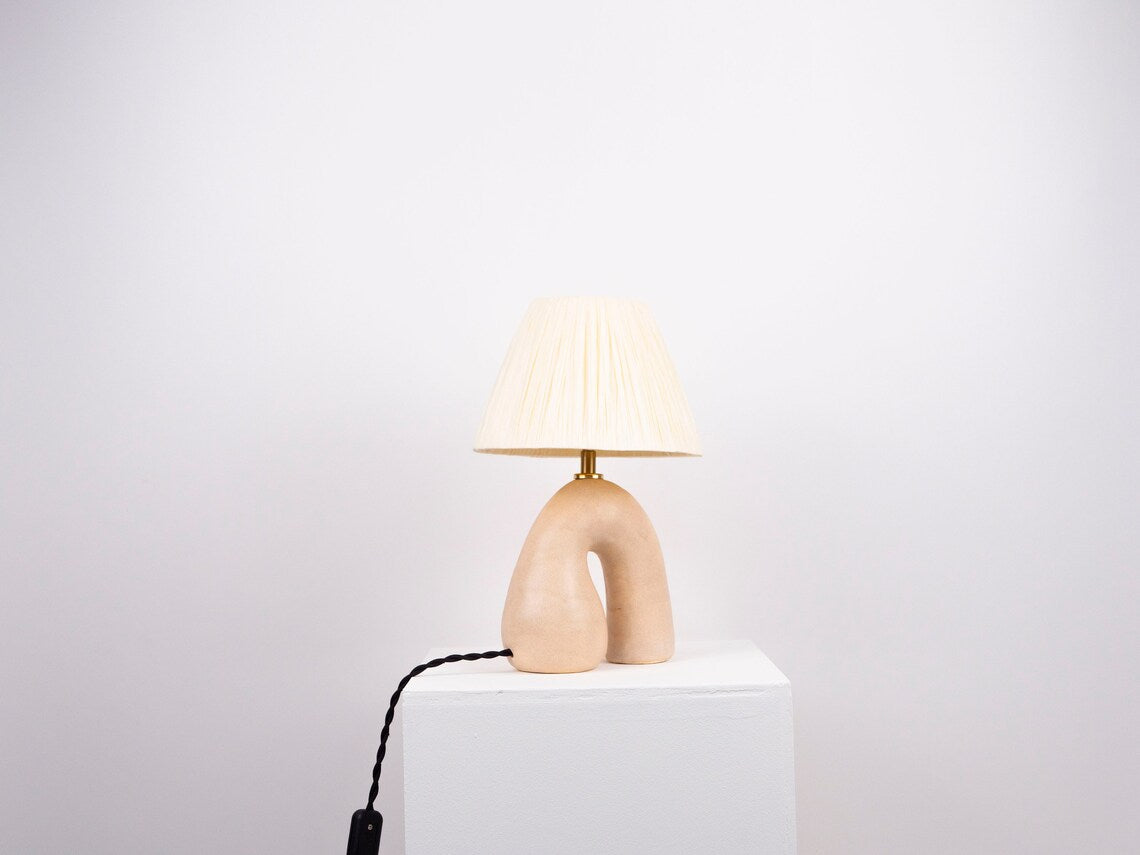 Satin Cream Ceramic Lamp