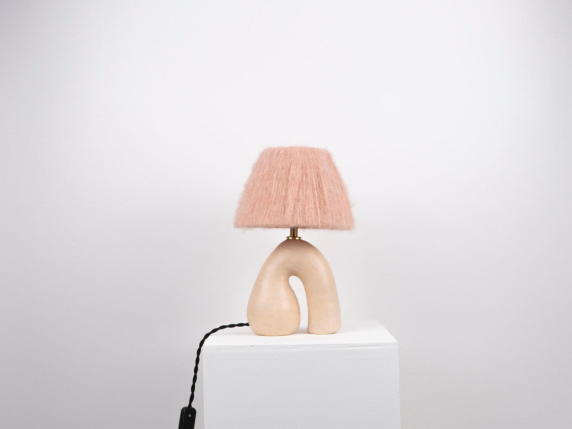 Satin Cream Ceramic Lamp