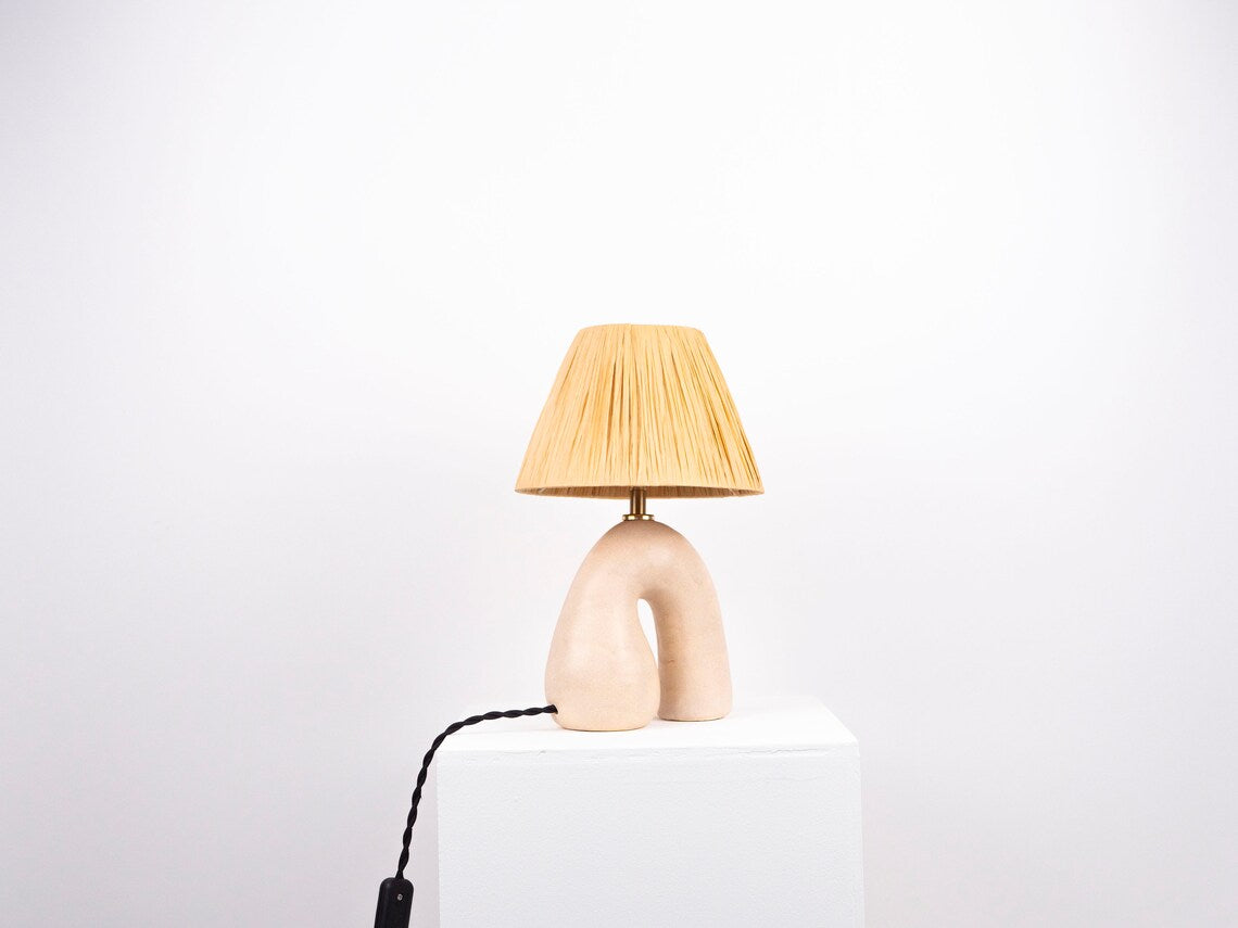 Satin Cream Ceramic Lamp