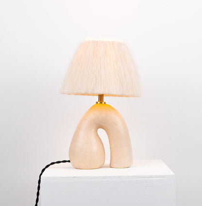 Satin cream ceramic lamp