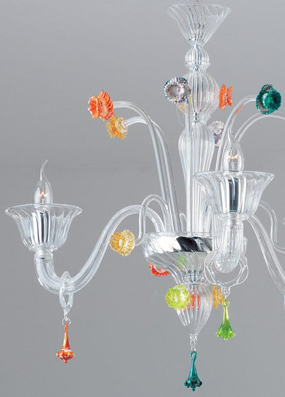 Venetian Murano glass chandelier side view