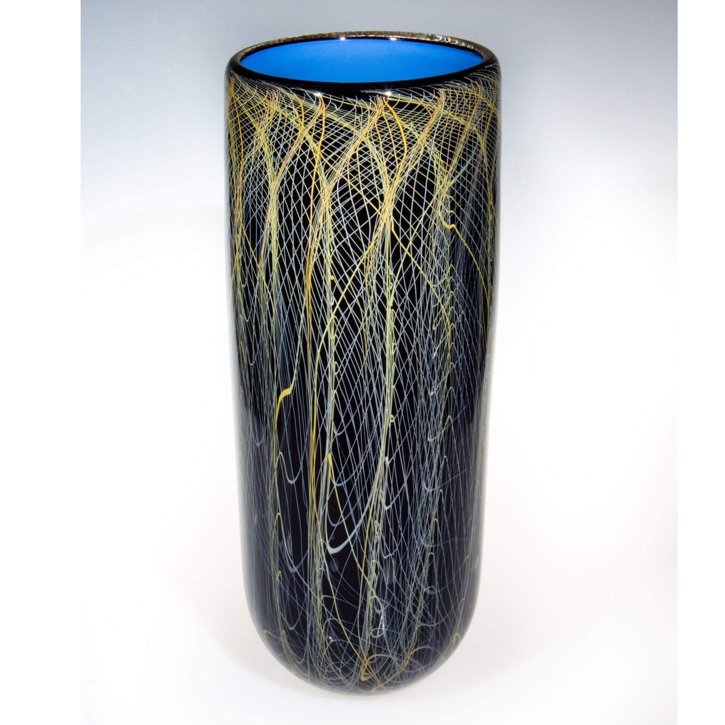 Vortex Vase – Oro and Blue, top view