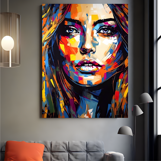 Hall decor with a big art work on canvas