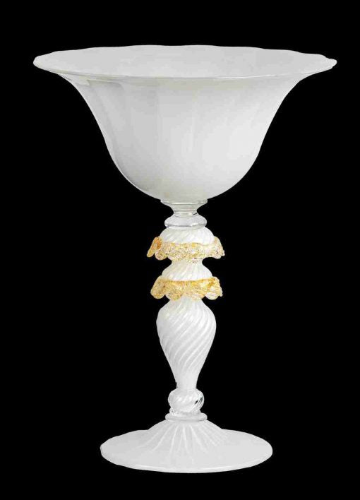 White and gold vase glass cup