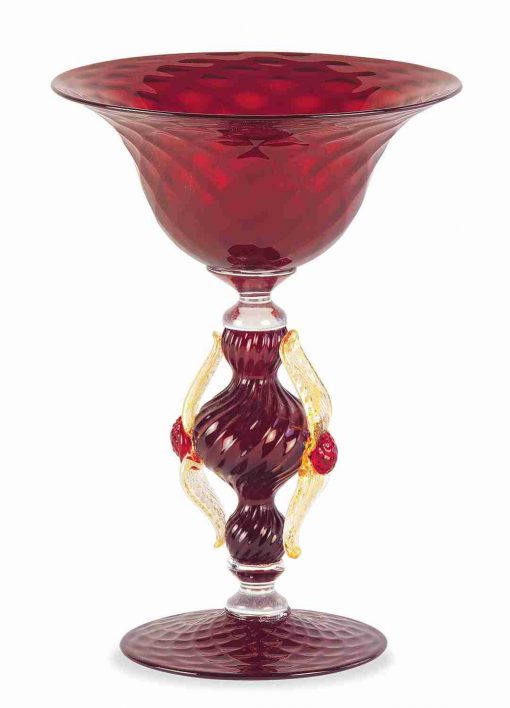 Red and gold vase glass cup