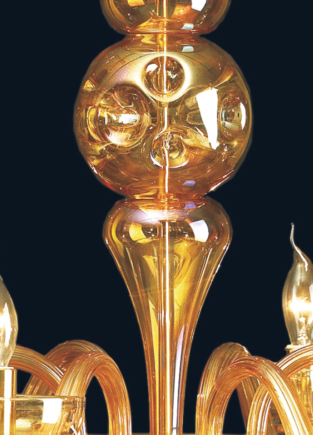 Amber Venetian Chandelier, body detail