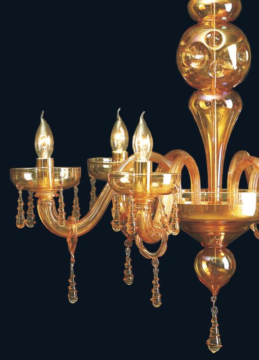 Amber Venetian Chandelier, side detail