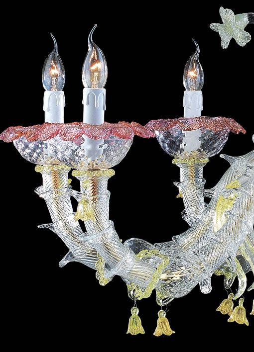 Chandelier italan made glass colors, left view