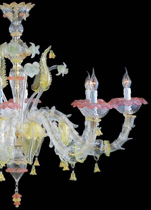 Chandelier italan made glass colors, side view